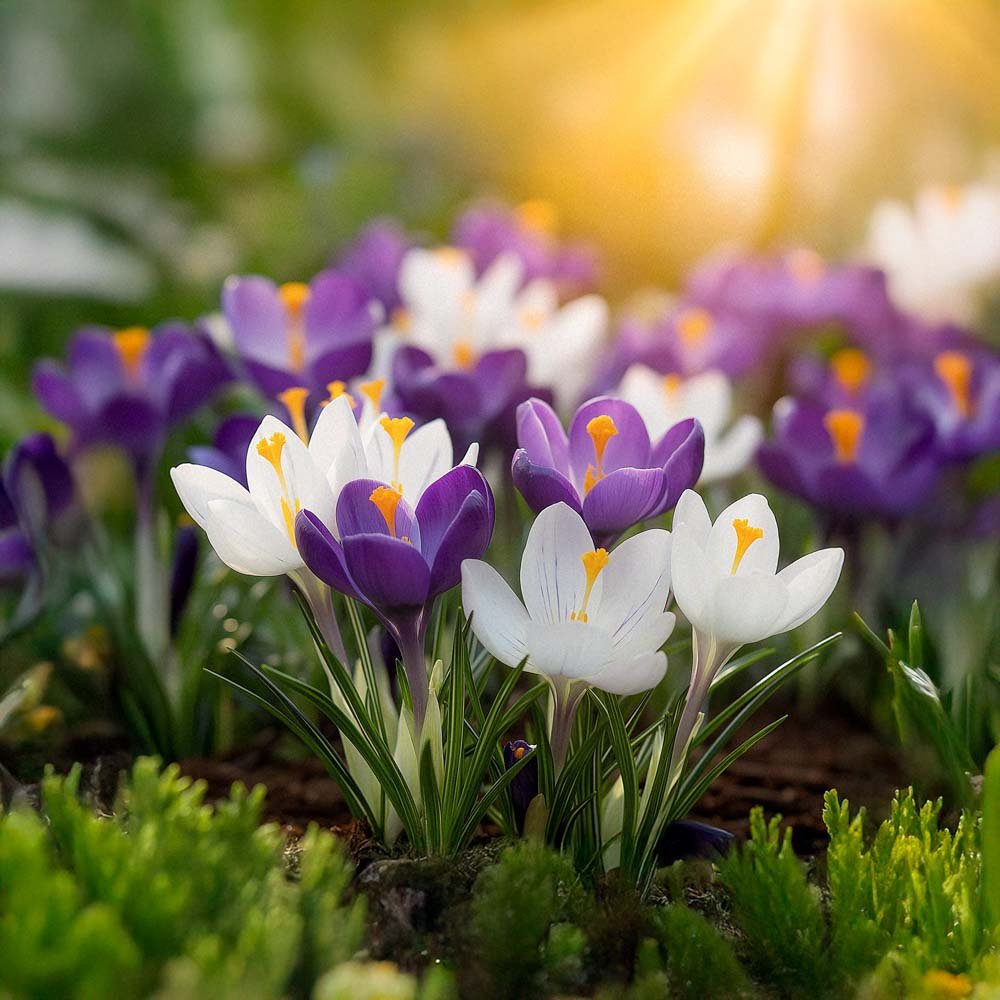 Krokusblanding 'White & Purple Mixed'
