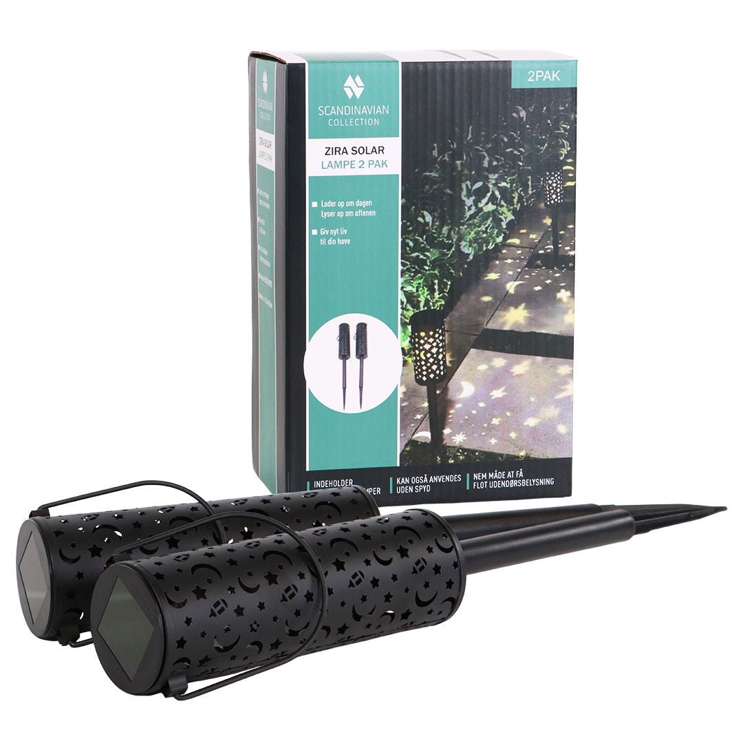 Zira solar lanterne m. mønster - 2 pak