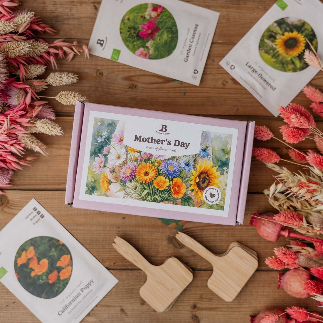 Blomsterpakken til Mors Dag - 10 poser Økologiske frø