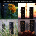 Zira solar lanterne m. mønster - 2 pak